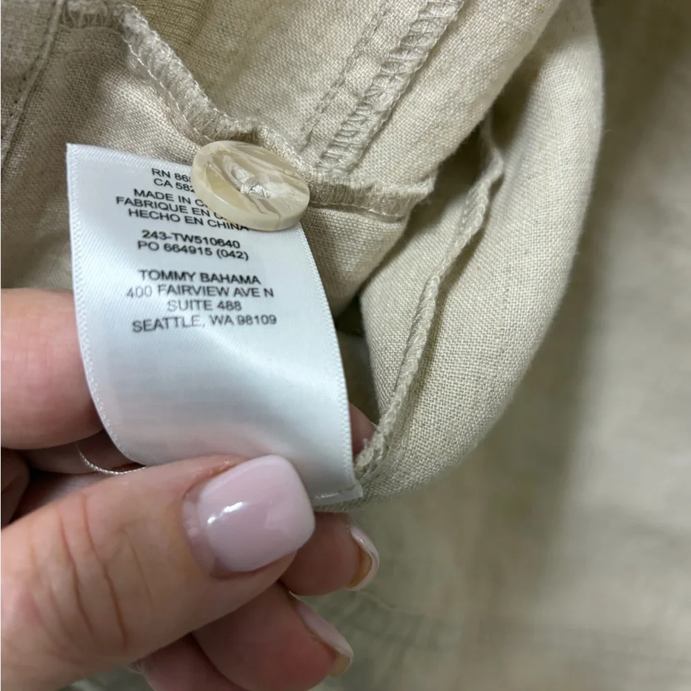 Tommy Bahama Women's Light Beige Linen-Blend Jean Jacket - Picture 5 of 6